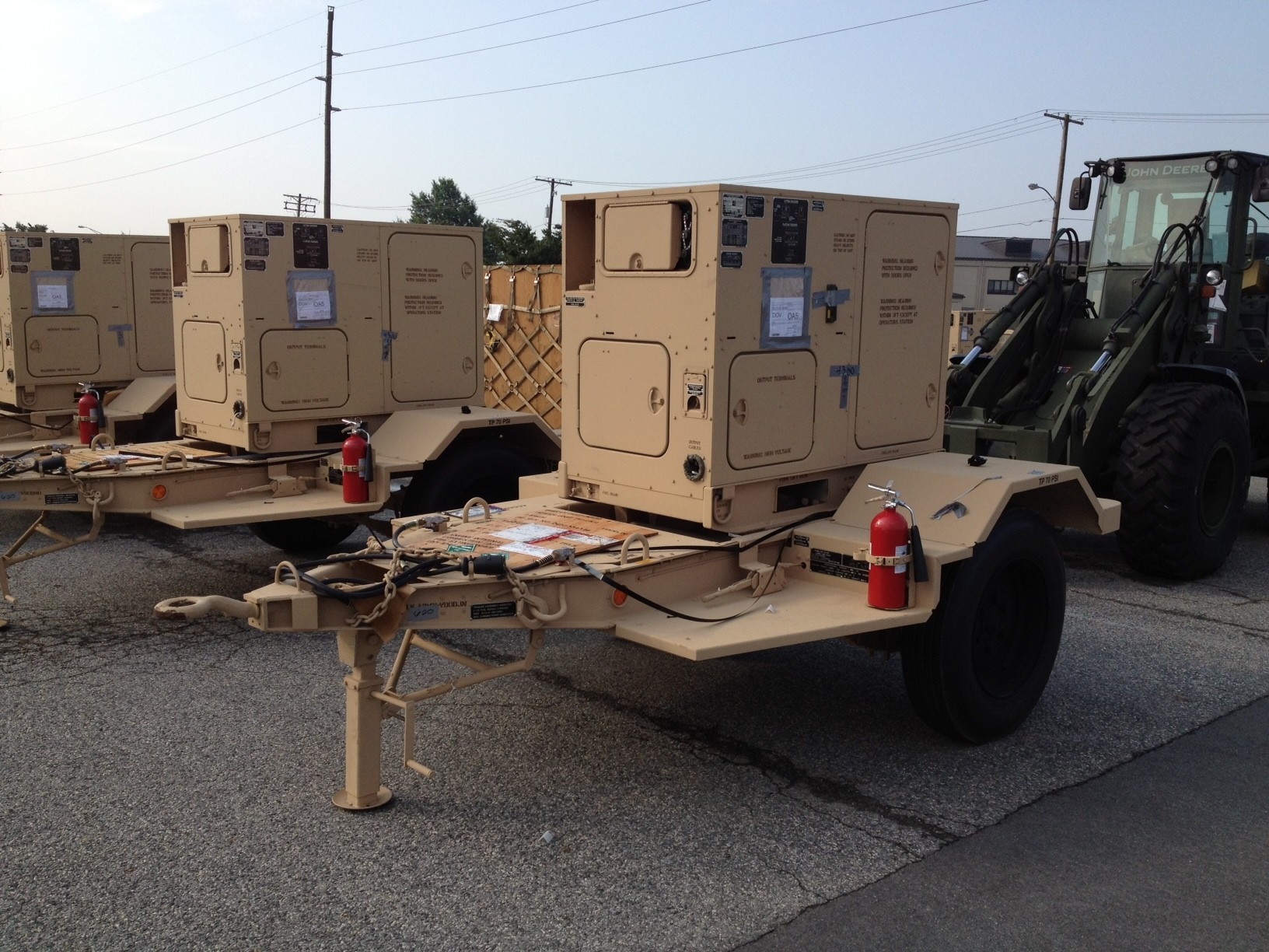 Military diesel generators in the field